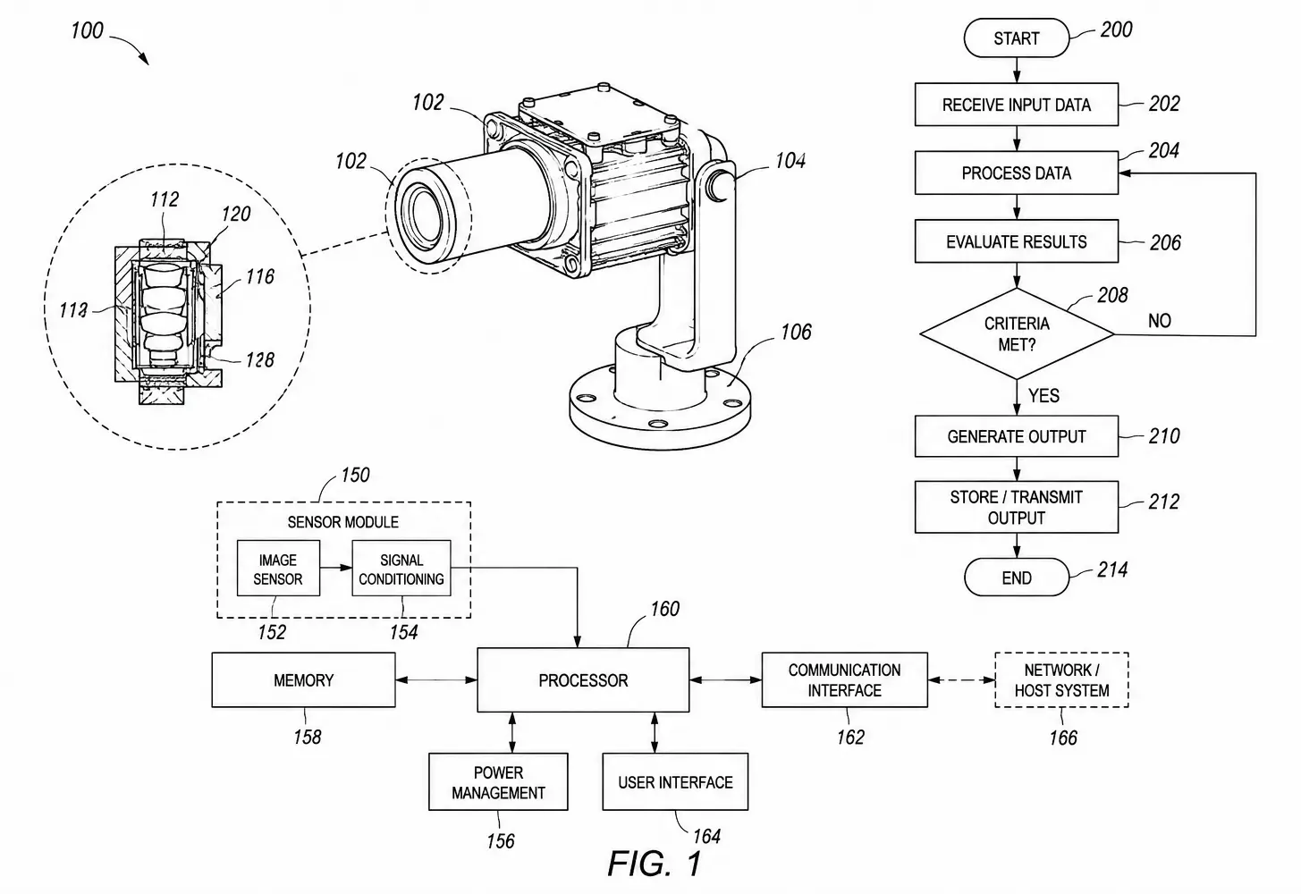 Patent figure example showing several technical figure types and numbered reference elements
