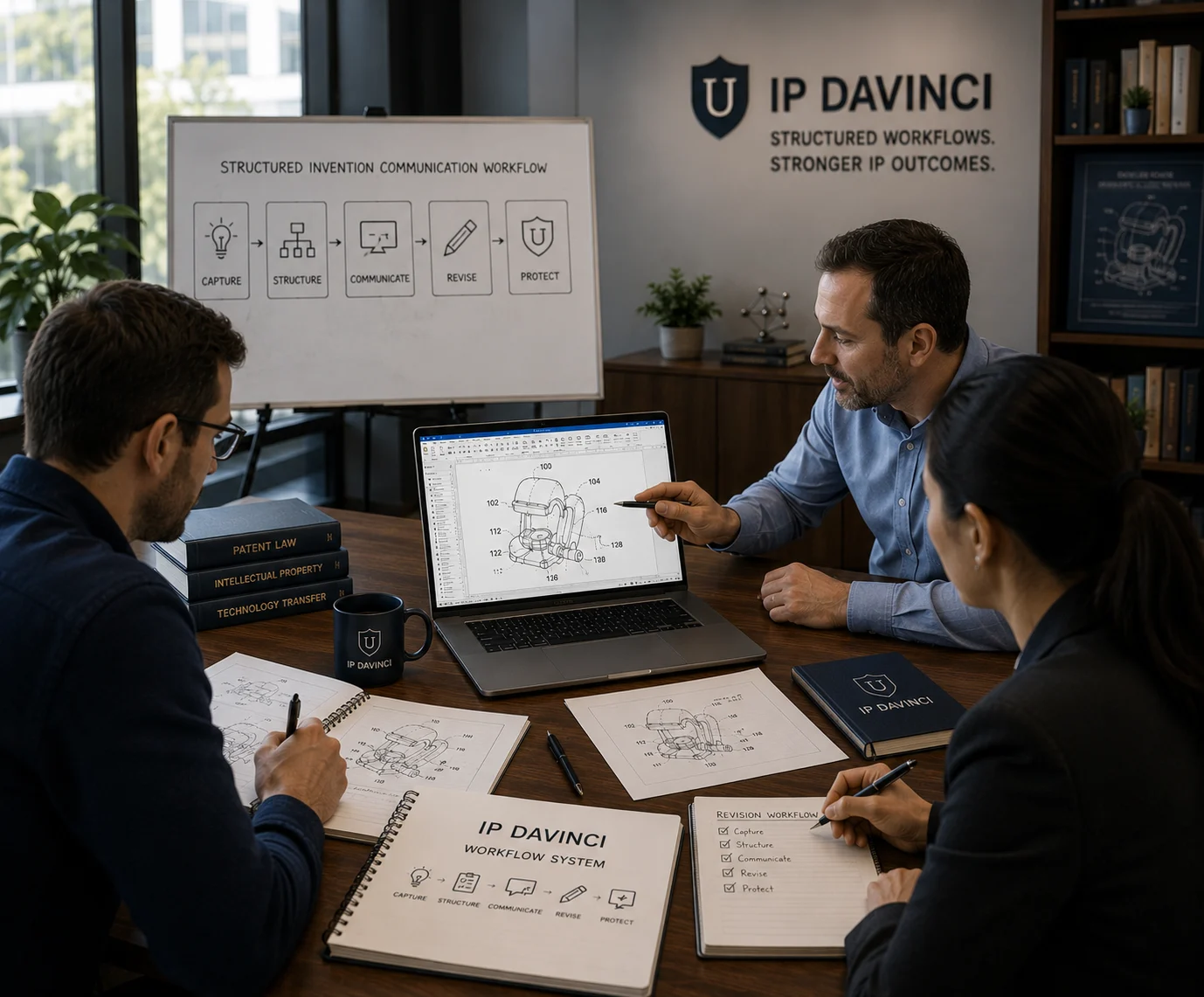 IP DaVinci structured invention communication workflow system