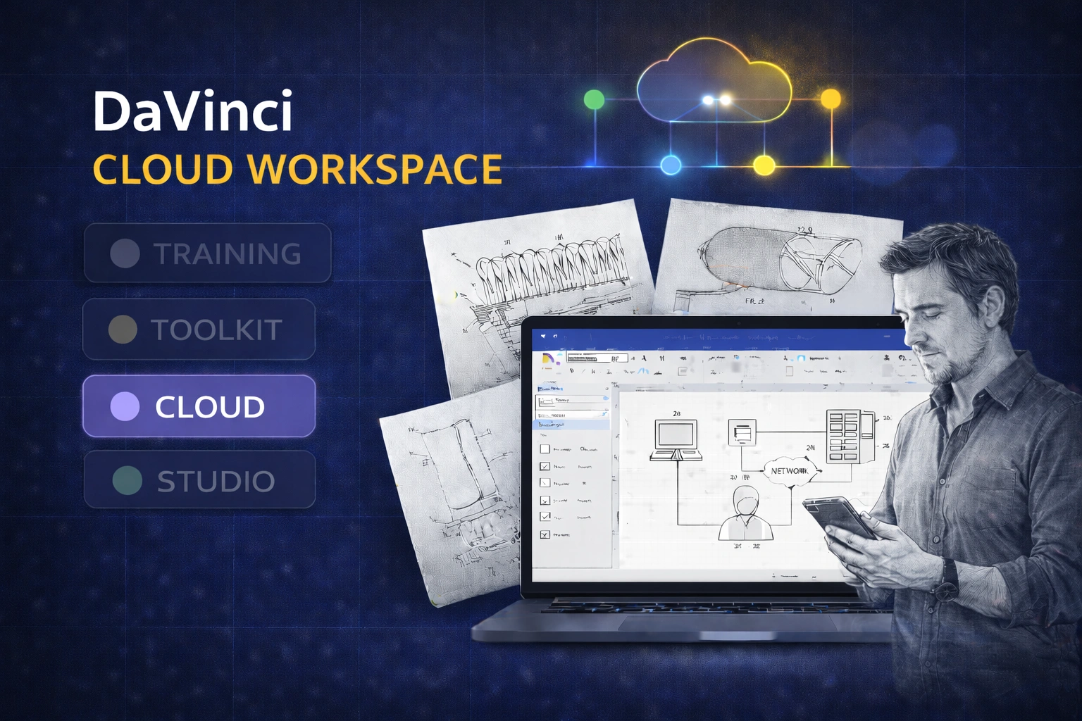 DaVinci Cloud Workspace running Microsoft Visio in a browser