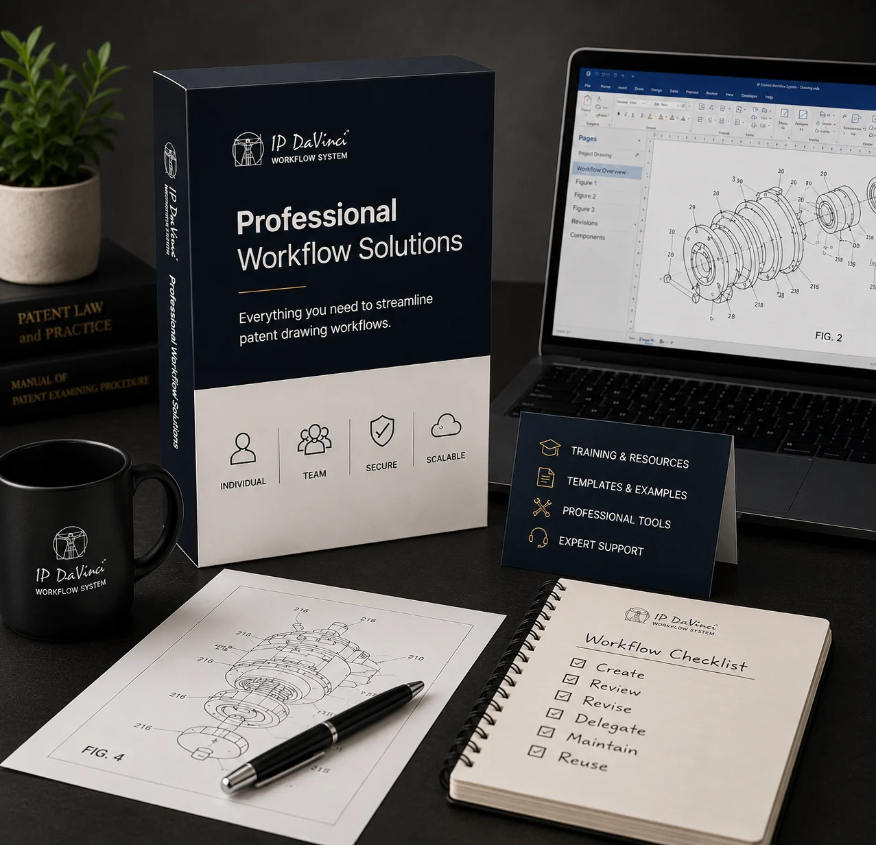Patent drawing workflow shown in Microsoft Visio