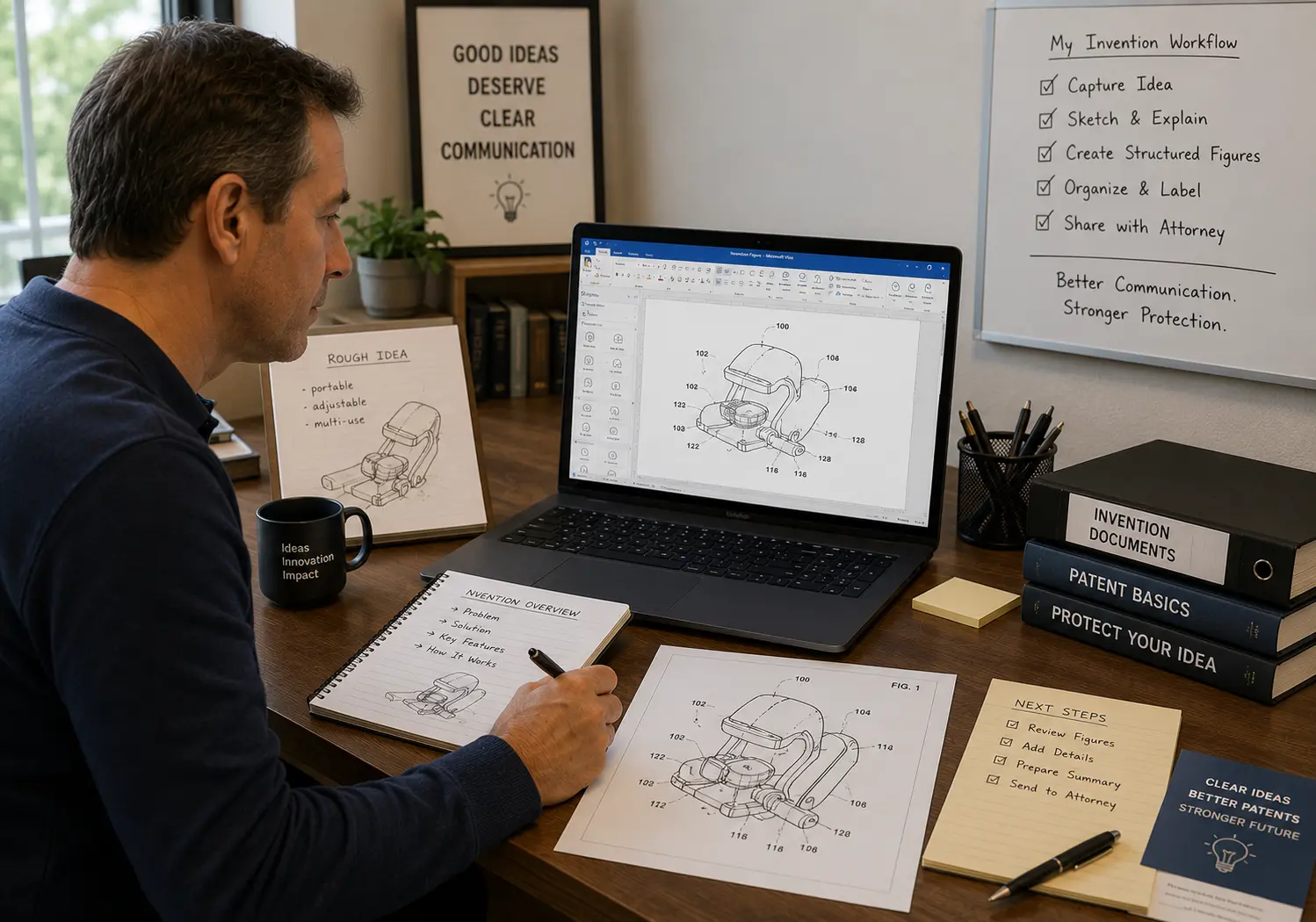 Editable patent figure workflow system