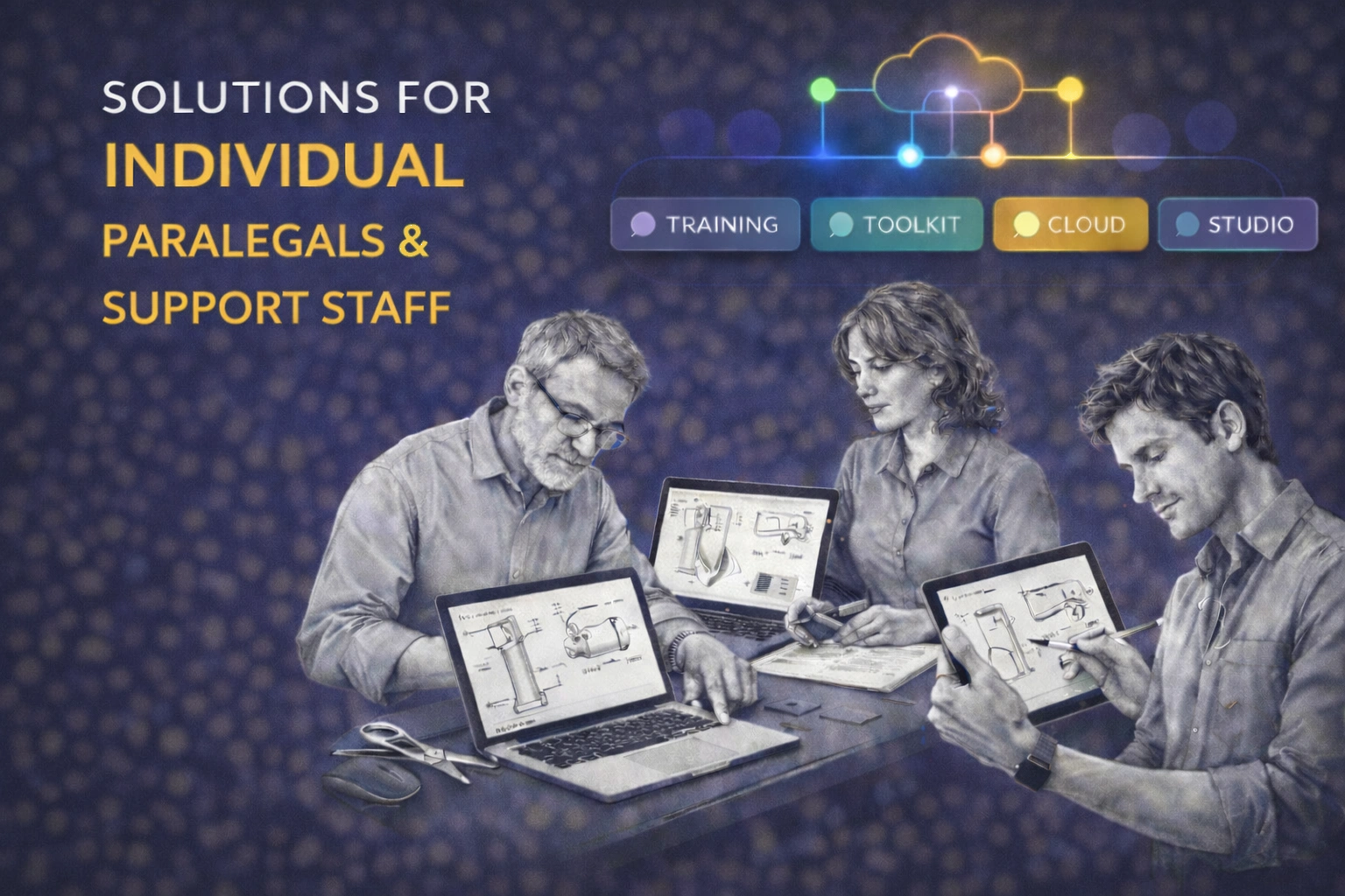 Individual patent paralegal creating standardized patent figures in Visio