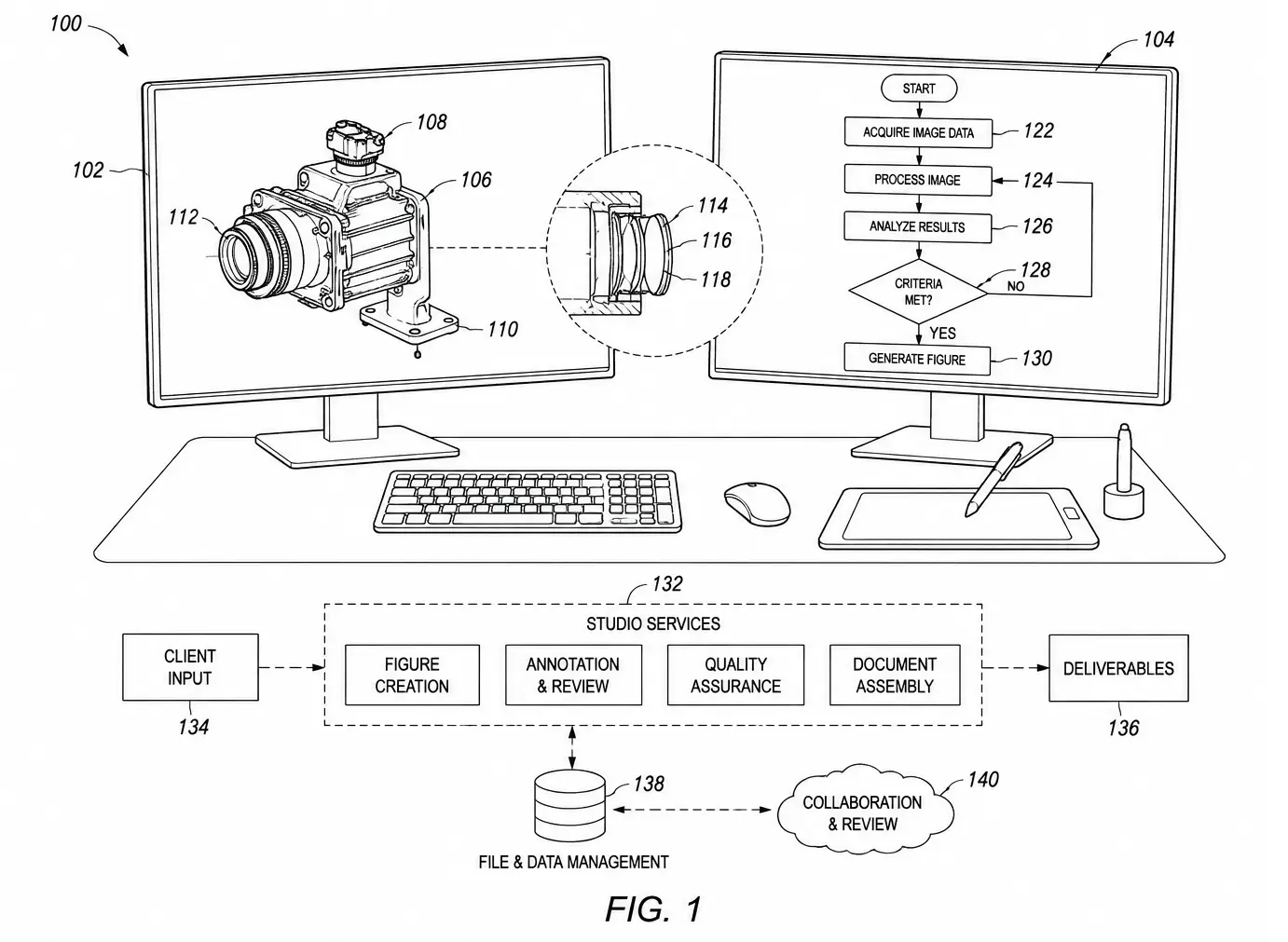 Professional patent drawing example representing IP DaVinci Studio services