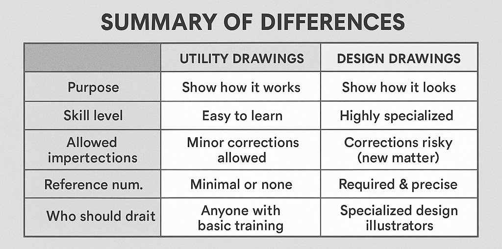 Summary table graphic utility vs design