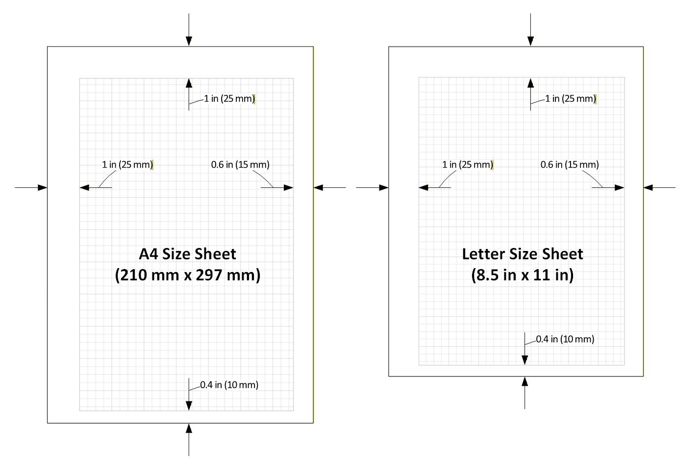 Portrait sheet with required margins