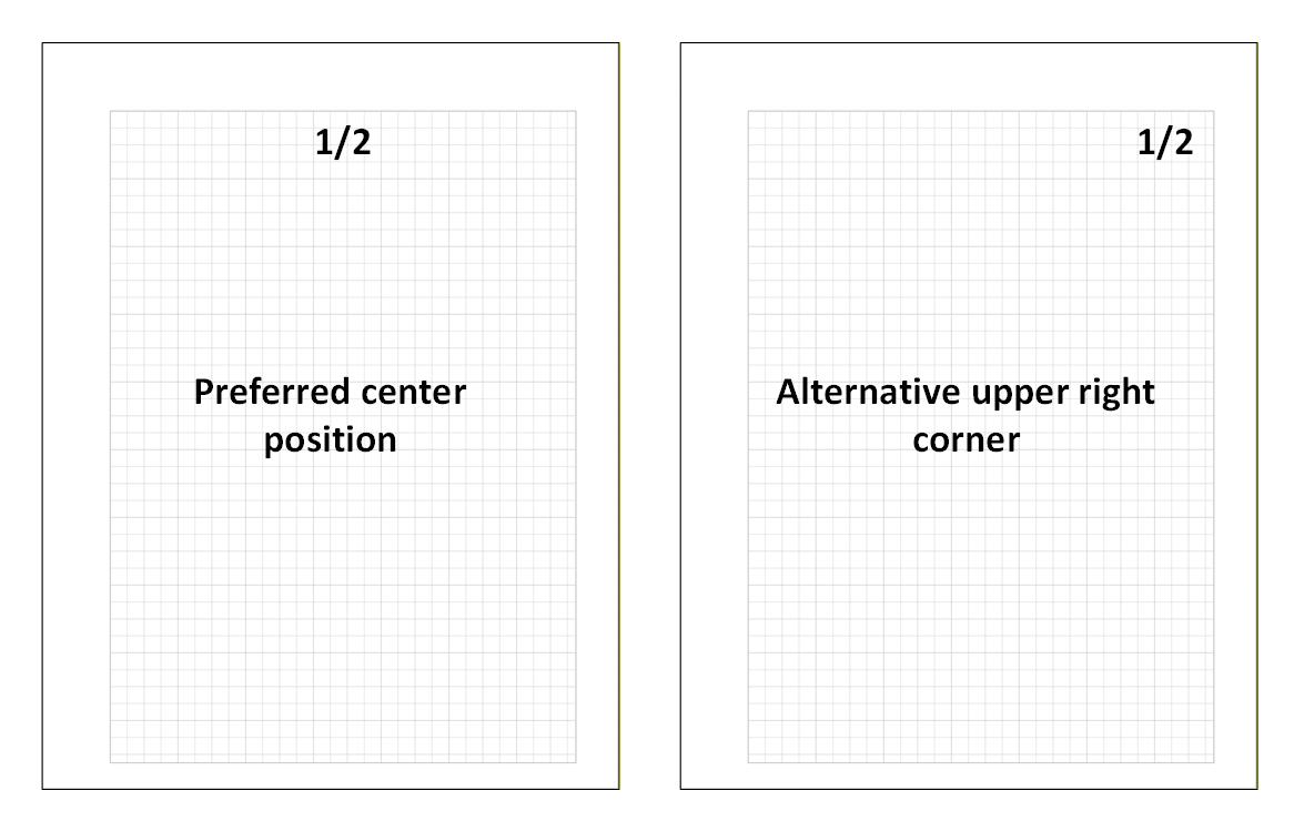 Sheet numbering location top-center
